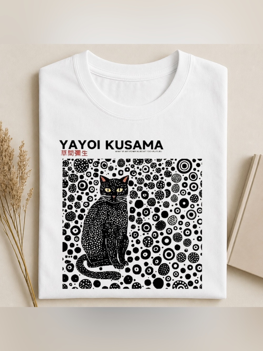 White Cat Of Yayoi Kusama Graphic Tee - Retro Vintage For Unisex